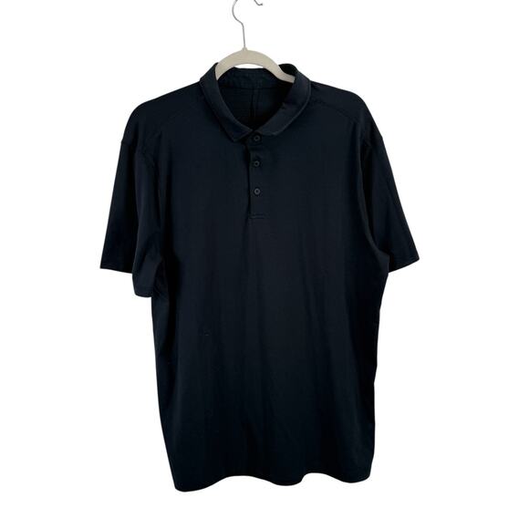 Lululemon Evolution Blue Polo Shirt Short Sleeve Golf Office Stretch Mens Large? - Picture 1 of 4